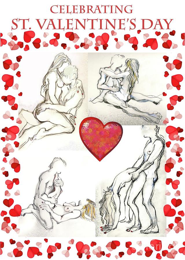 Valentine - Valentines Day Cards Mixed Media by Carolyn Weltman