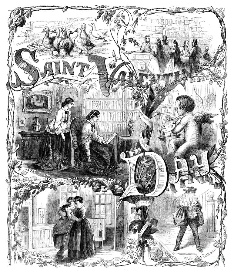Valentines Day, 1861 Drawing by Granger