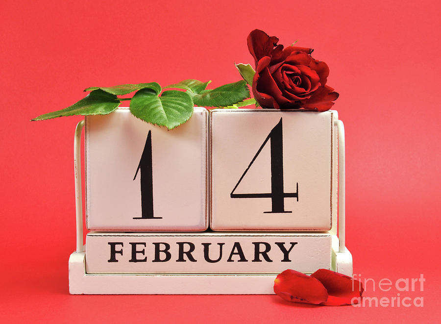 Valentines day calendar Photograph by Milleflore Images