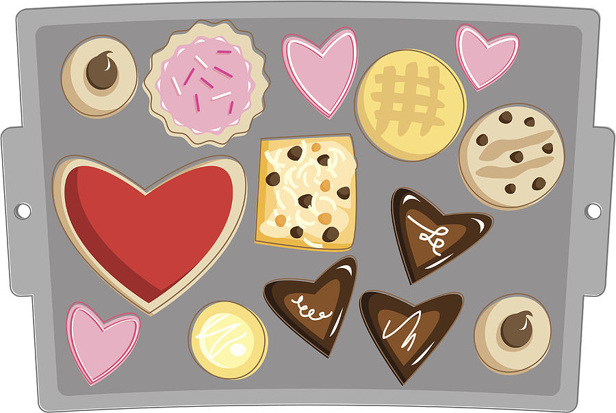 Valentines Day Cookies Drawing by KathrynSK