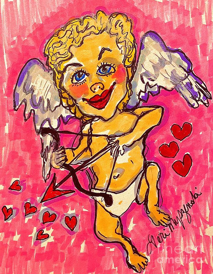 Portrait Mixed Media - Valentines Day Cupid by Geraldine Myszenski