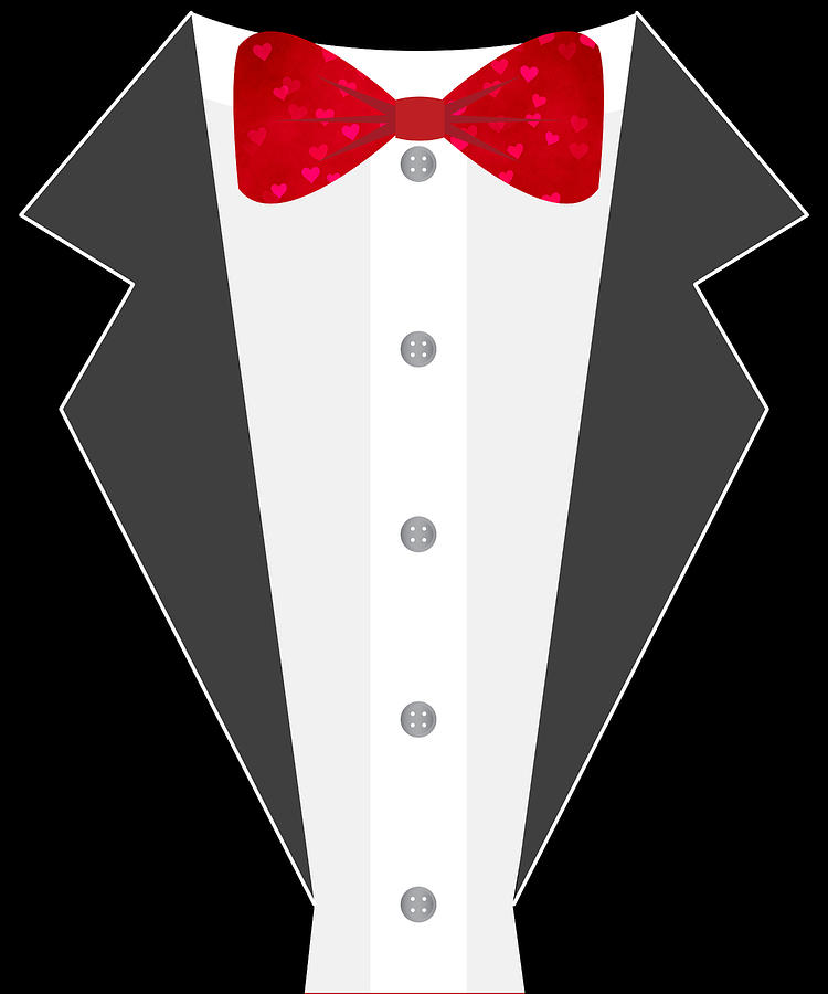 Valentines Day Heart Bow Tie Tuxedo Costume Digital Art by Flippin Sweet Gear