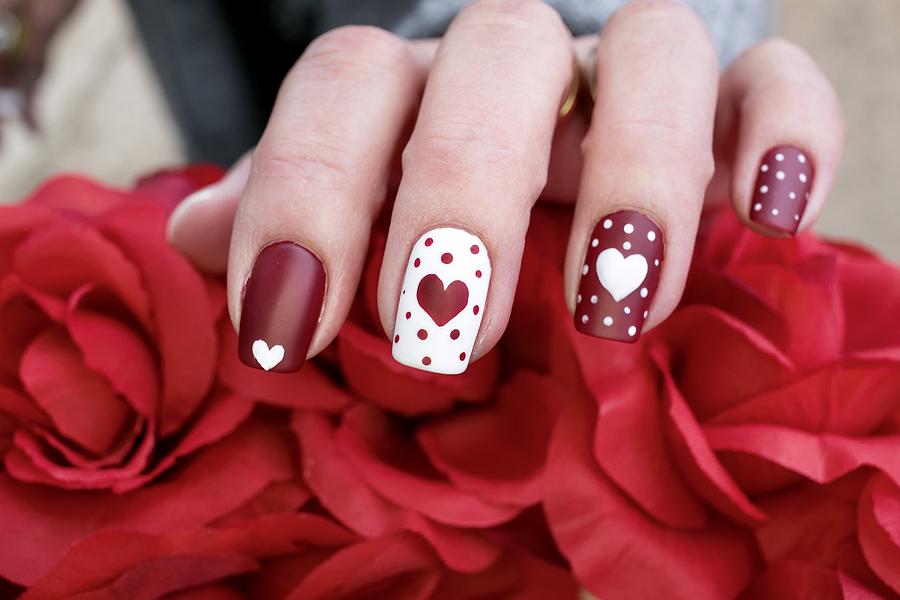 Valentines Day Nail Art Design Photograph by Christina Radcliffe
