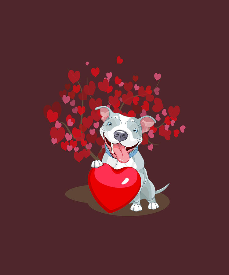 Valentines day Pitbull Dog lover Gifts for Women Men Girls TShirt ...