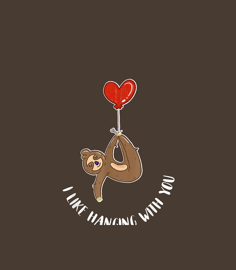 Valentines Day Sloth age Girls Couples Tween Digital Art by Dollyb Trim ...