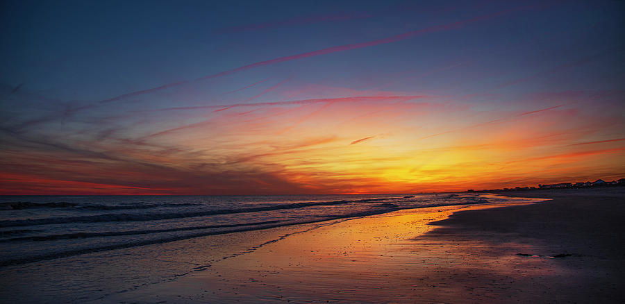 Valentines Day Sunset at Atlantic Beach NC Photograph by Bob Decker