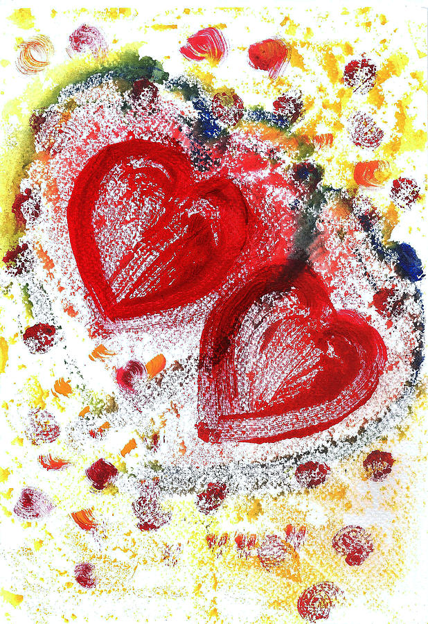 Valentines Hearts Mixed Media by Asha Sudhaker Shenoy