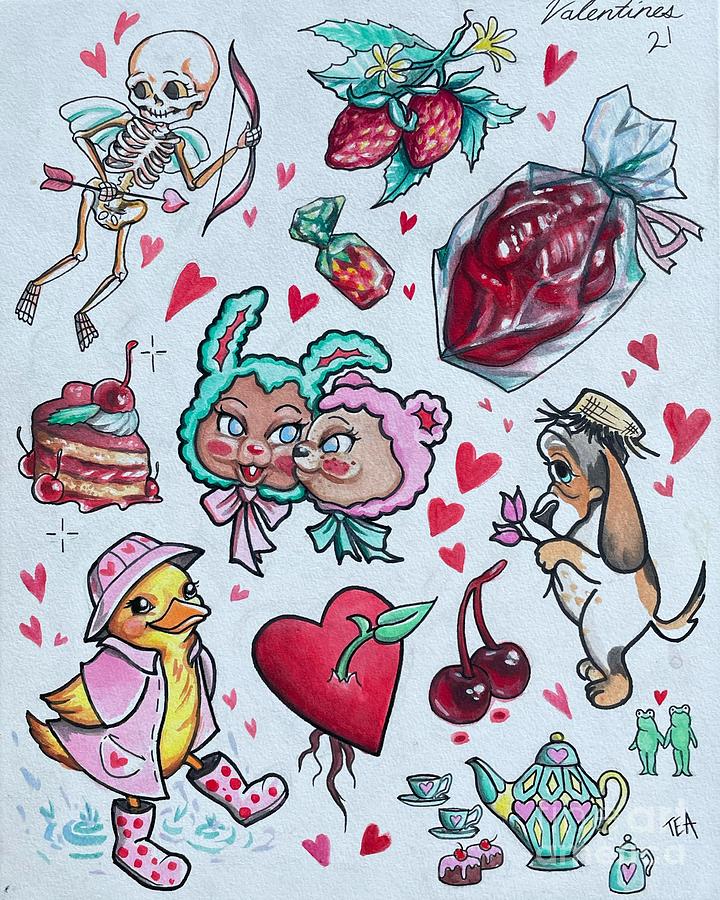 Valentine Heart Candy Tattoo Images - Free Download on Freepik