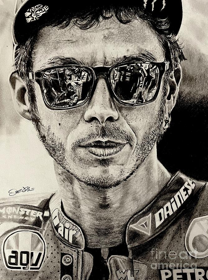 Valentino Rossi Drawing by Joshua Navarra