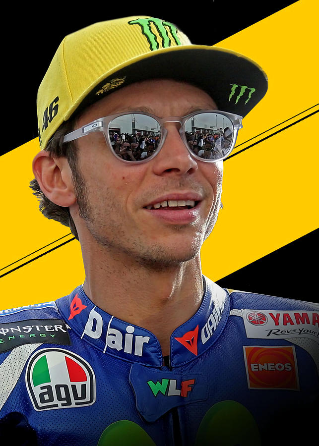 Valentino Rossi Portrait Poster Chris Lewis Tapestry - Textile by ...