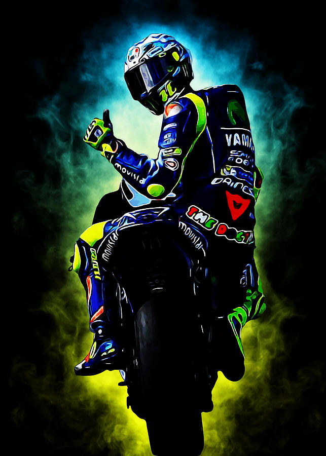 Valentino Rossi Poster Painting Art Tapestry - Textile by Amy Litton ...