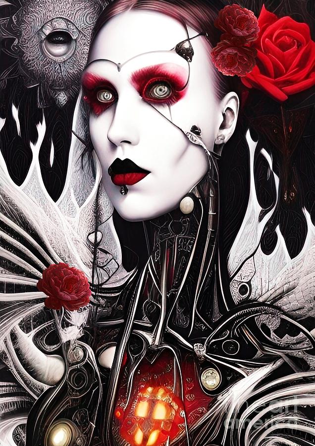 Valeria Gothic Cyborg Digital Art by Kim Johnson - Fine Art America