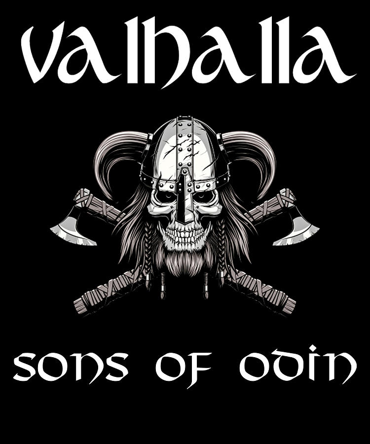 Valhalla Sons Of Odin Viking Norse retro Painting by Grant Leah | Fine ...