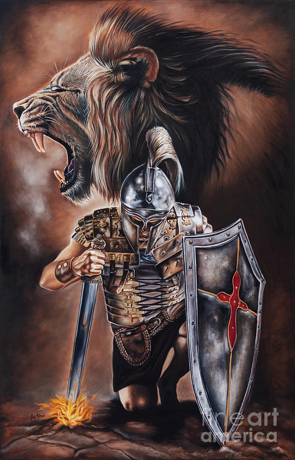 Warrior Painting - Valiant Men by Ilse Kleyn