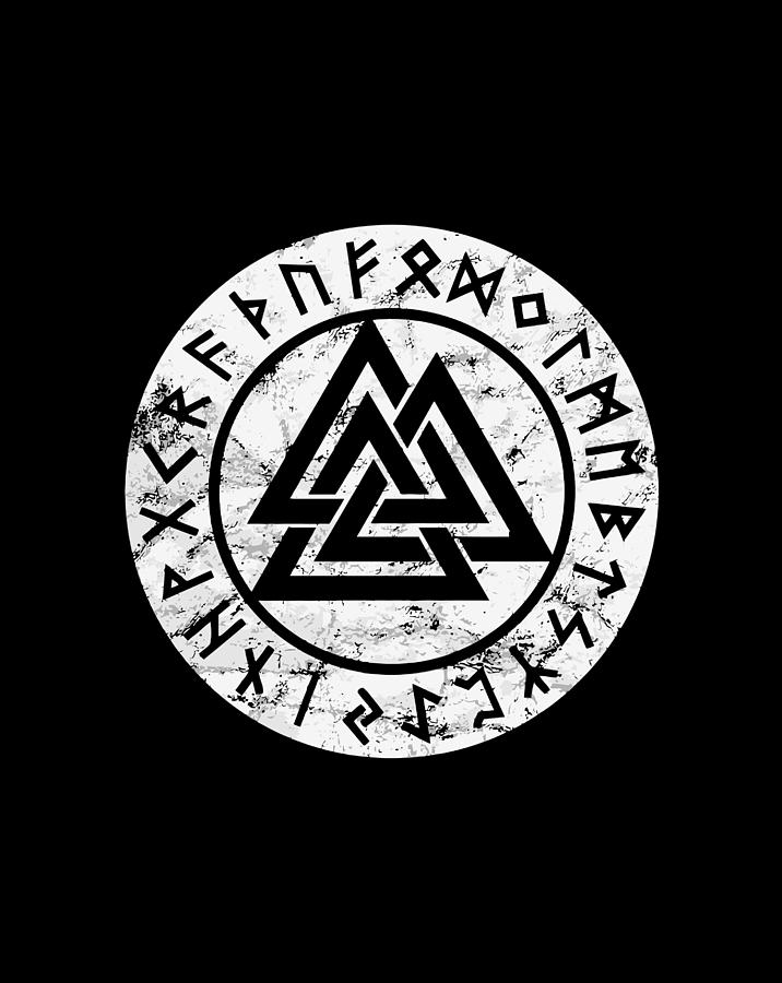 Valknut Odin Symbol Viking Pagan Norse Mythology Nordic Sign Drawing by ...