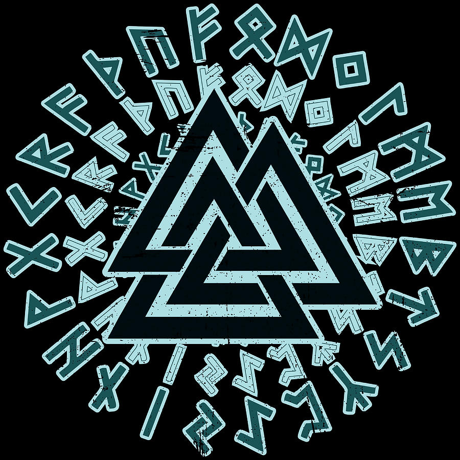 Valknut Wotansknoten WikingerDreieick gift Painting by Harvey Stevens ...