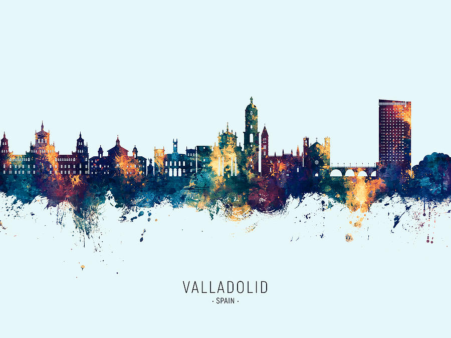 Valladolid Spain Skyline #23 Digital Art by Michael Tompsett