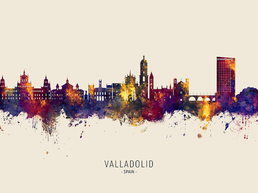 Valladolid Spain Skyline #25 Digital Art by Michael Tompsett