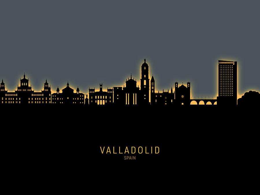 Valladolid Spain Skyline #33 Digital Art by Michael Tompsett