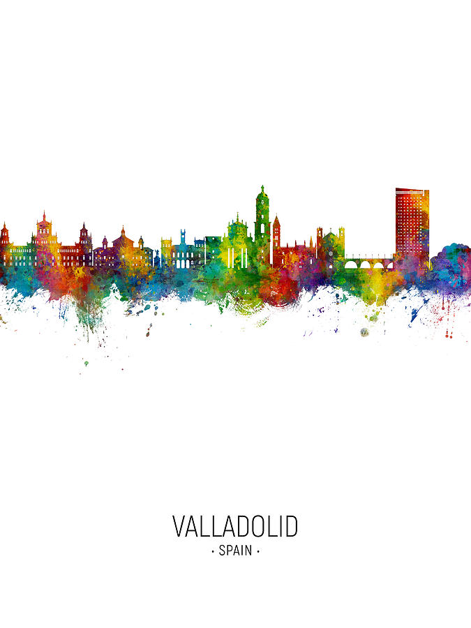 Valladolid Spain Skyline #42 Digital Art by Michael Tompsett
