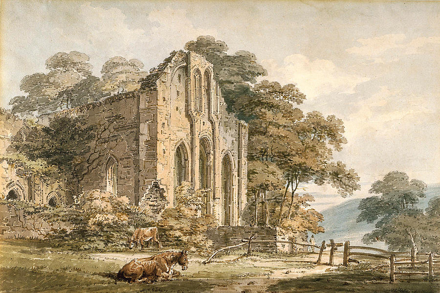 Thomas Girtin Painting - Valle Crucis Abbey  Denbighshire  North Wales  by Thomas Girtin