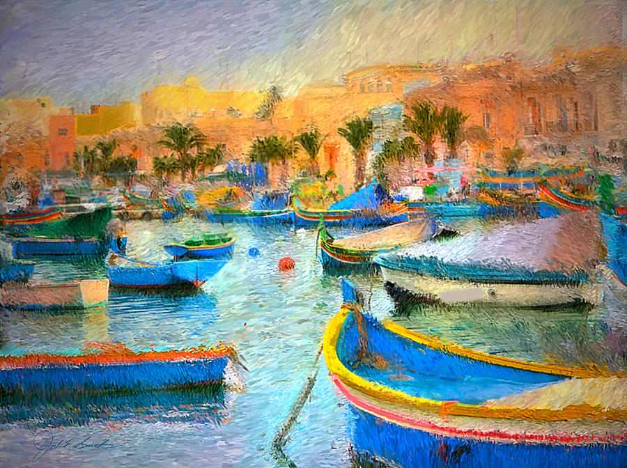 Valleta Harbor Painting by Joel Smith