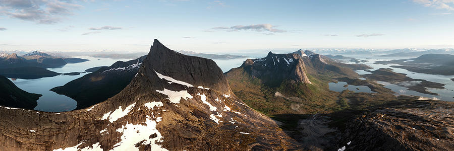 Valletinden Kulhornet mountains aerial efjorden norway Photograph by ...