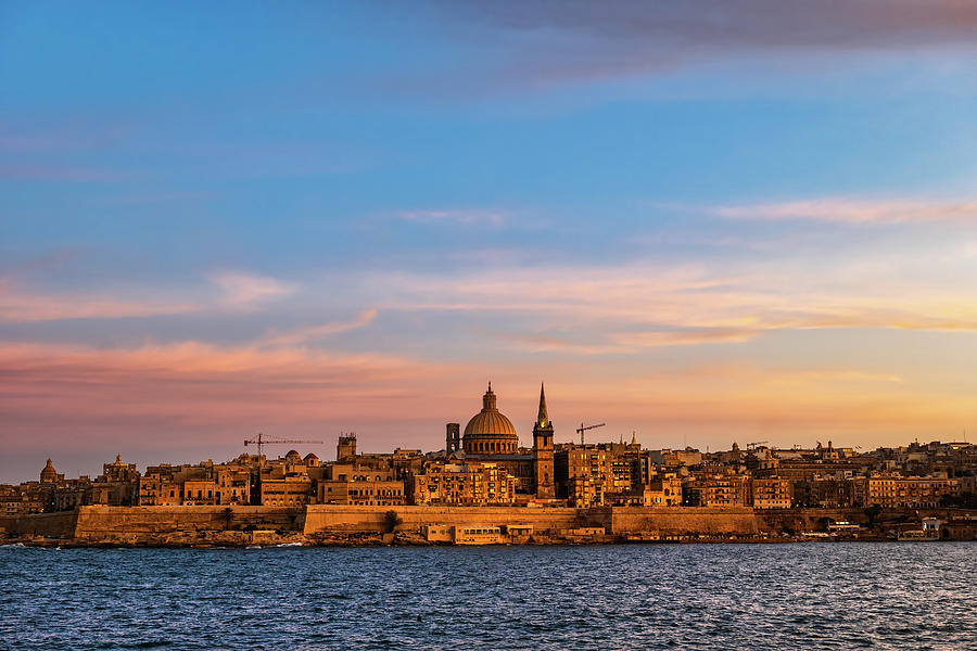 Valletta City Skyline at Sunset in Malta Photograph by Artur Bogacki ...