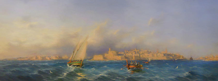 Valletta Harbour Painting by UnKnown