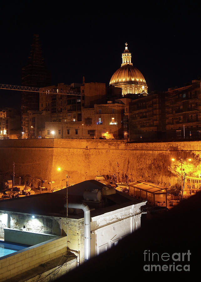 Valletta Malta old town at night Photograph by Rudi Prott