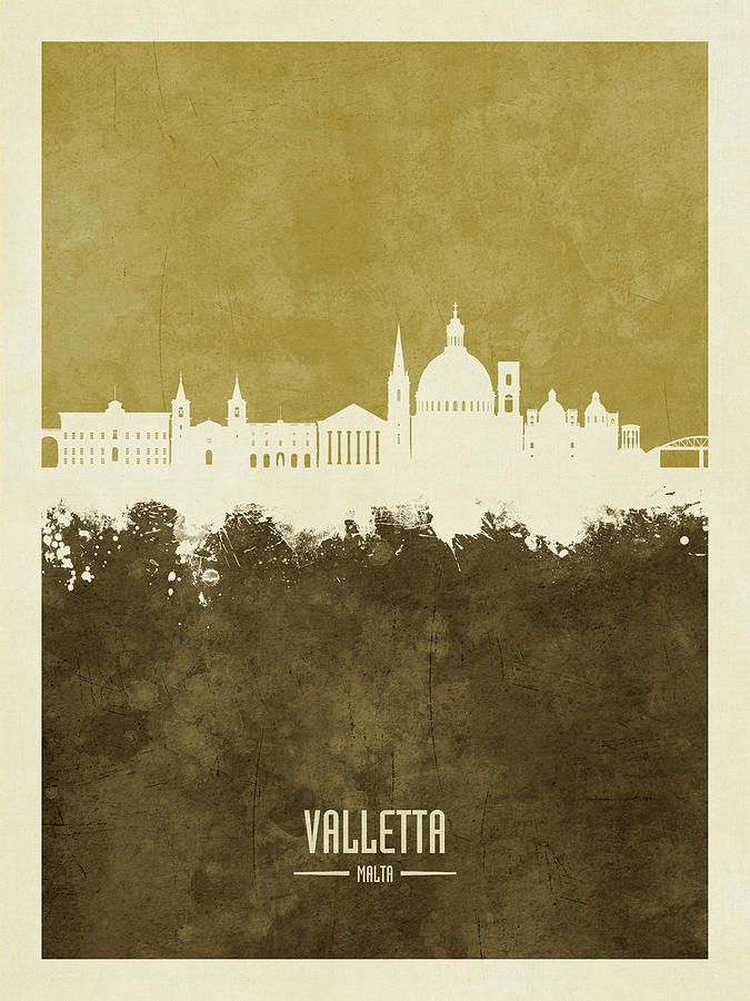 Skyline Digital Art - Valletta Malta Skyline #53 by Michael Tompsett