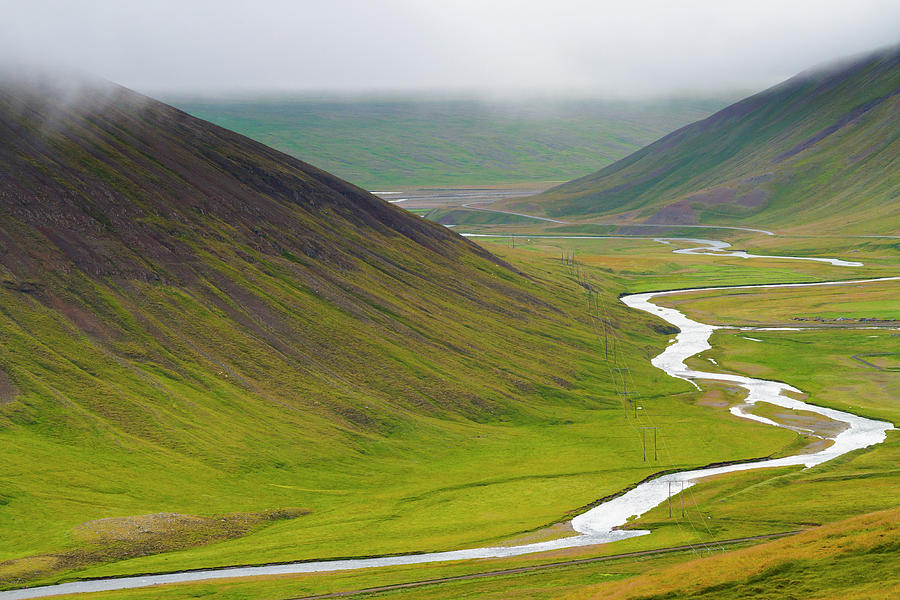 Valley And River. Iceland. Photograph