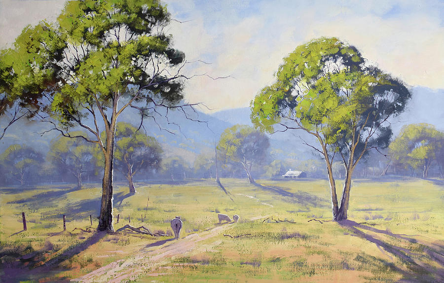 Tree Painting - Valley farm Australia by Graham Gercken