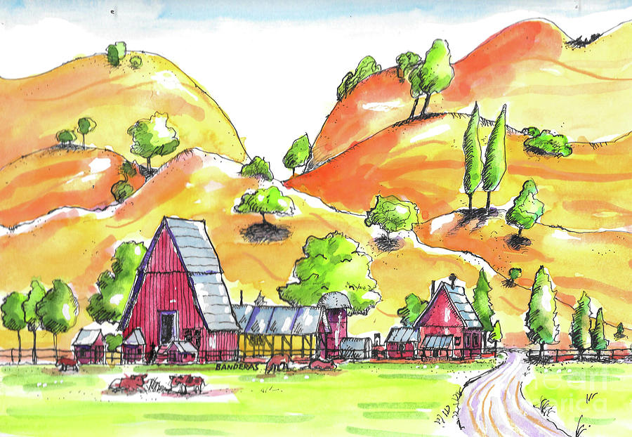 Valley Farm Painting by Terry Banderas