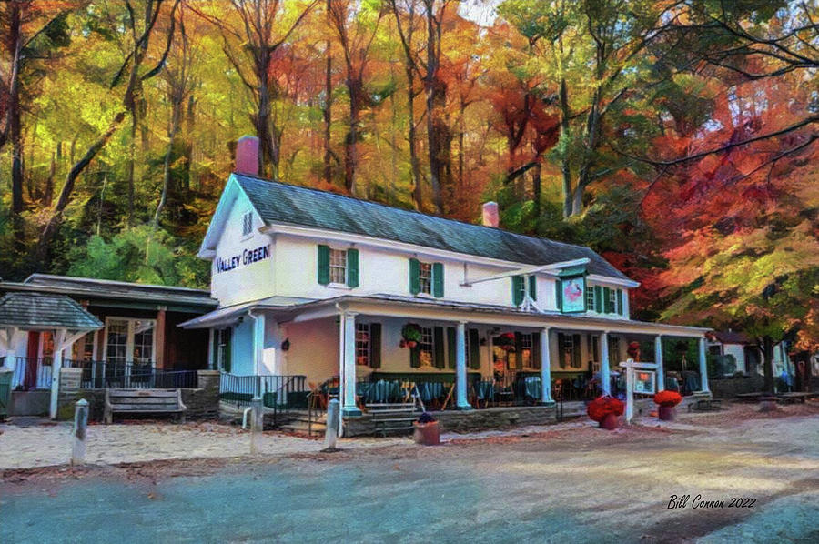 Valley Green Inn - Philadelphia - Autumn Rendoring Photograph by Bill Cannon
