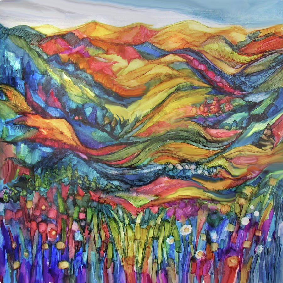 Valley Hills Painting by Jean Batzell Fitzgerald