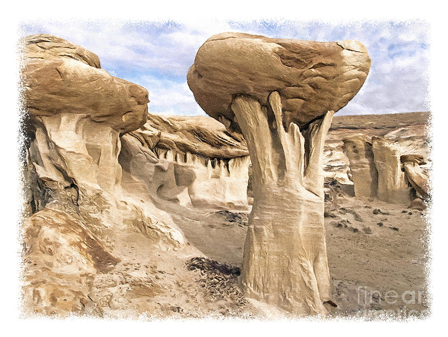 Valley of Dreams New Mexico Mushroom Rock Formations Mixed Media by ...