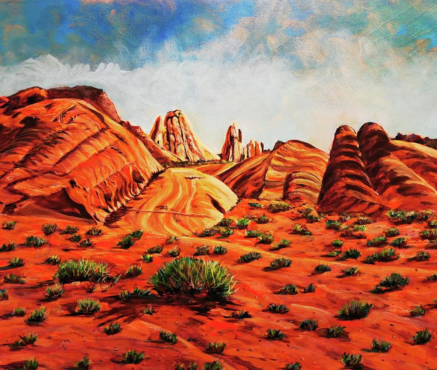 Valley Of Fire 3 Painting by Faye Dietrich - Fine Art America