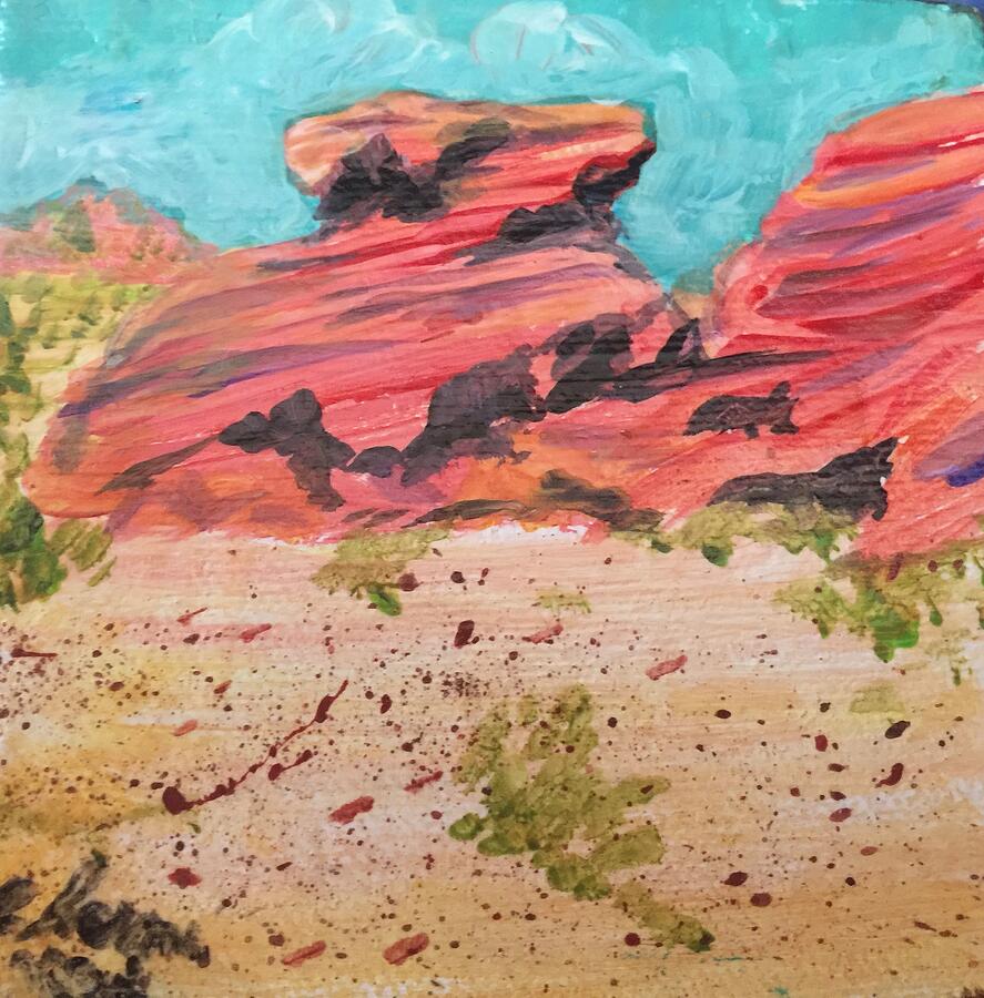 Valley of Fire Balancing Rocks Painting by Charme Curtin - Fine Art America