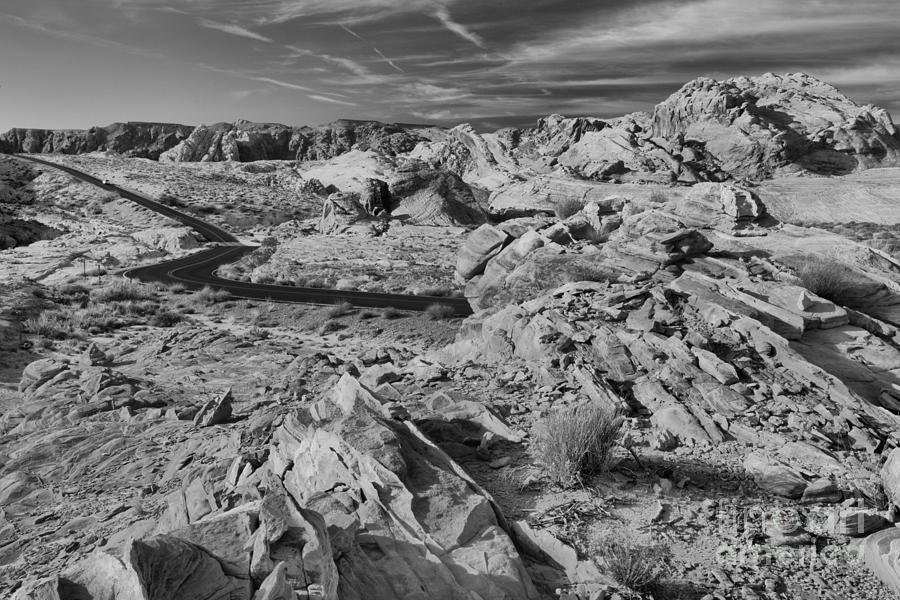 Valley Of Fire Fins And Formations Black And White Photograph by Adam Jewell