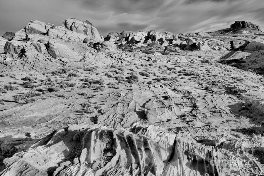Valley Of Fire Landscape Black And White Photograph by Adam Jewell