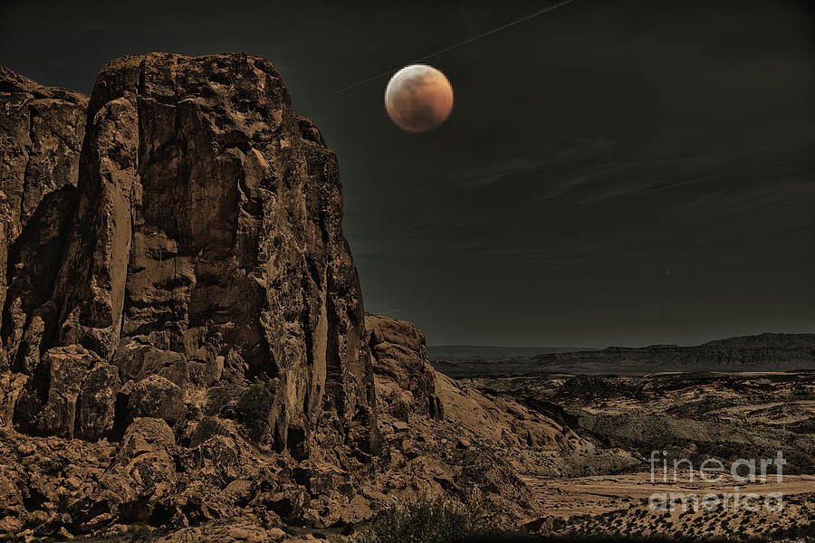 Las Vegas Photograph - Valley of Fire Nevada Super Moon  by Chuck Kuhn