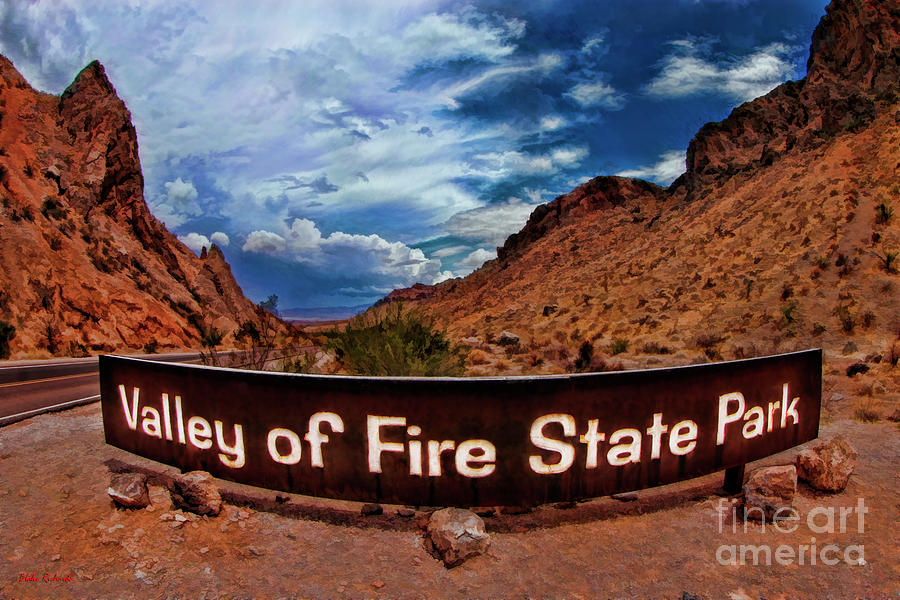  Valley Of Fire State Park Sign Photograph by Blake Richards