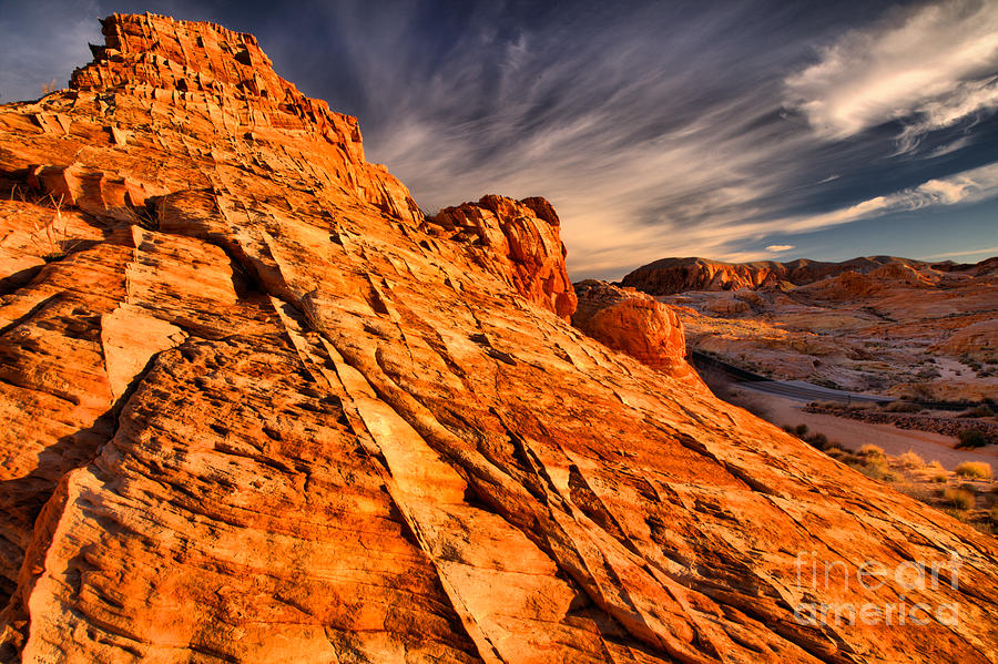 Valley Of Fire Towering Butte Photograph by Adam Jewell