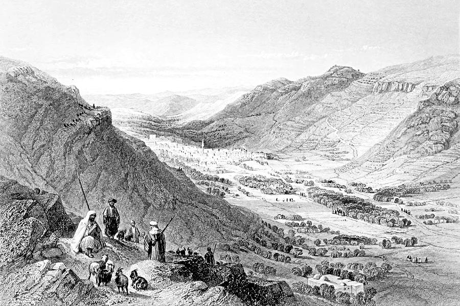 Valley of Nablus in 1847 Photograph by Munir Alawi
