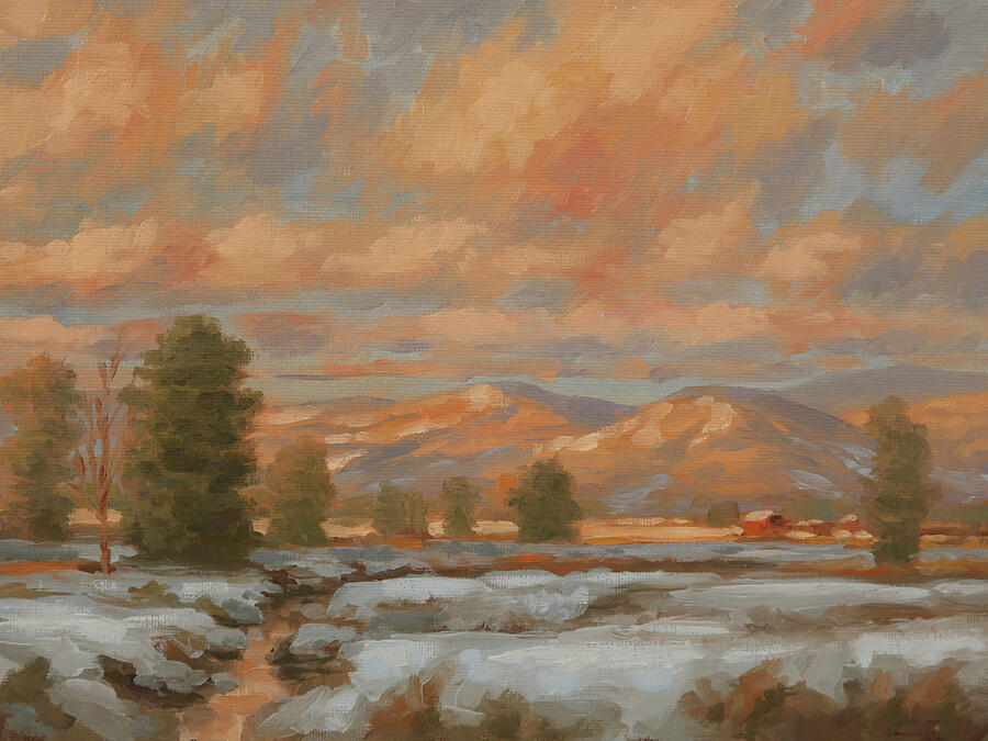 Valley Snow Painting by Guy Crittenden
