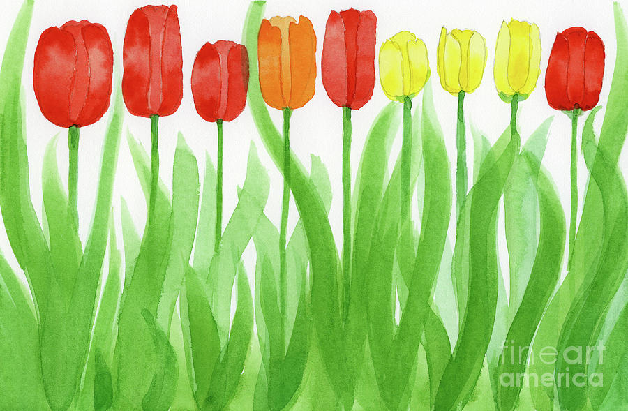 Valley Tulips Painting by Norma Appleton