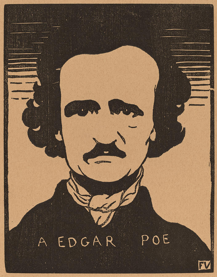 Vallotton, A Edgar Poe, 1894, woodcut on brown wove  Painting by MotionAge Designs