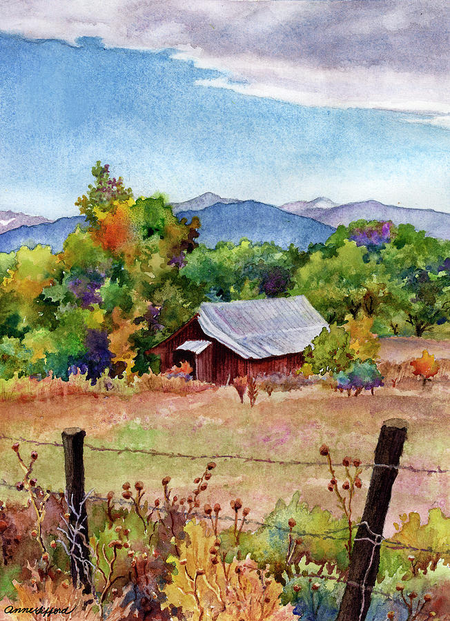 Valmont Barn Painting by Anne Gifford