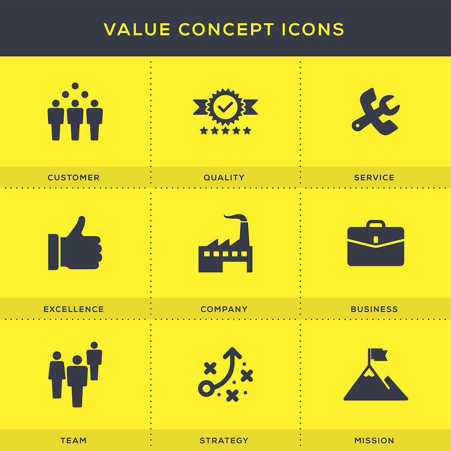 Value Icons Set Drawing by Cnythzl